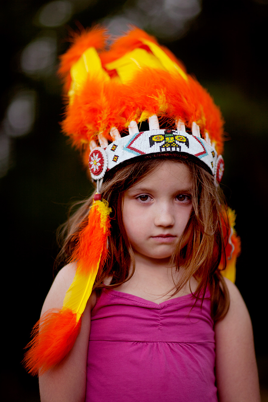 Orange Headdress Red Indian Headdress